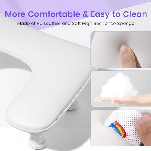 Big Arm Rest for Nails Tech, Height Adjustable, U-Shaped, White - color: 2nd Gen Height-adjustable Cream White