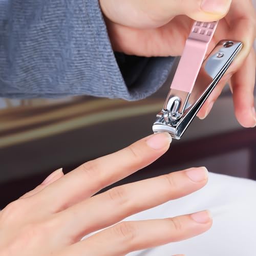 Makartt 2-Pack Pink Nail Clipper Set for Thick Fingernails & Toenails - size: Nail Clippers-2pcs