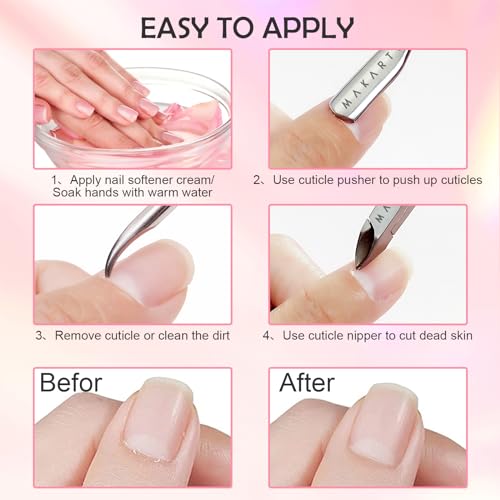 Makartt 3-Pack Silver Cuticle Nipper Set, Pusher & Nail Trimmer - size: Silver-3pcs