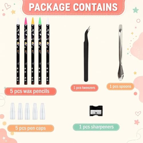 Wax Pencils for Rhinestones, 13PCS Bedazzling Pen Dotting Tools - size: 13PCS