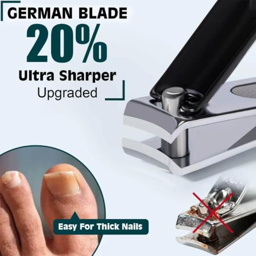 Nail Clippers Set, Fingernail and Toenail Clipper Cutters Kit - color: 3Pack - Jet Black