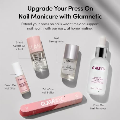 Glamnetic Press On Nails - Short Squoval, Glazed Fake Nails 30 Pc Full Kit - color: Thrilla In Manila