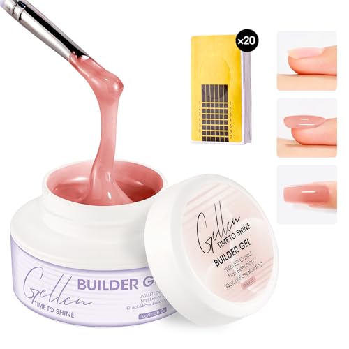 Gellen Builder Gel for Nails, UV/LED Hard Gel Nail Extensions 30g Nude Pink - color: Nude Pink
