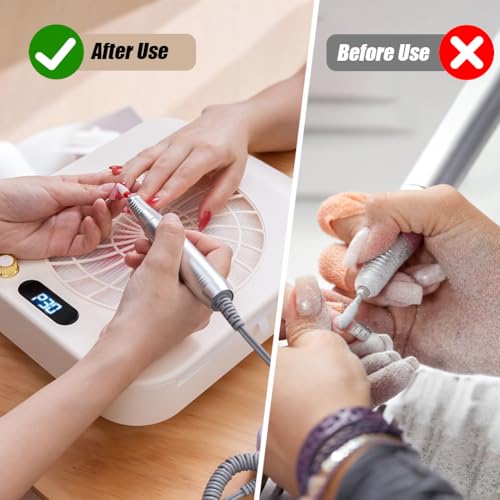 Tiiyee Nail Dust Collector, 4300RPM Adjustable Suction Fan Reusable Filter