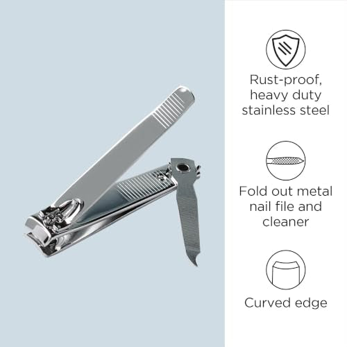 Diane Stainless Steel Toenail Clippers with File & Cleaner, 36-Pack - style: Toe Nail Clipper Curved Edge