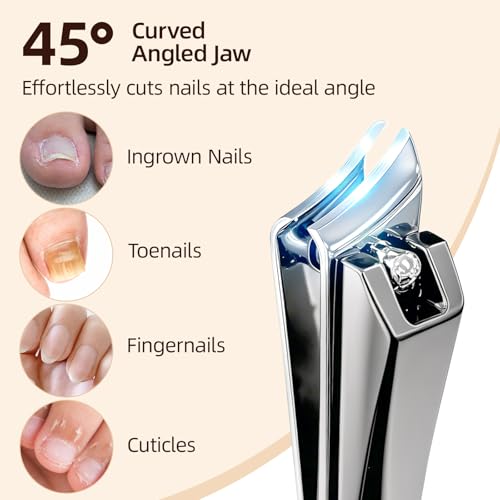 Ingrown Nail Clipper Slanted Curved Blade Toenails Clippers for Thick Nails - size: Small (Black)