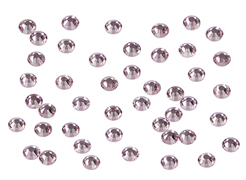 2880PCS Art Nail Rhinestones Non Hotfix Glue Fix Round Crystals Glass Flatback for DIY Jewelry Making with one Picking Pen (ss5 2880pcs, Lt. Rose) - color: Lt. Rose, size: ss5 2880pcs