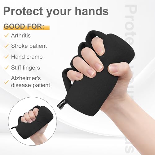 SPRING SEAON Hand Contracture Cushion, Palm Protector for Clenched Hands - color: Black