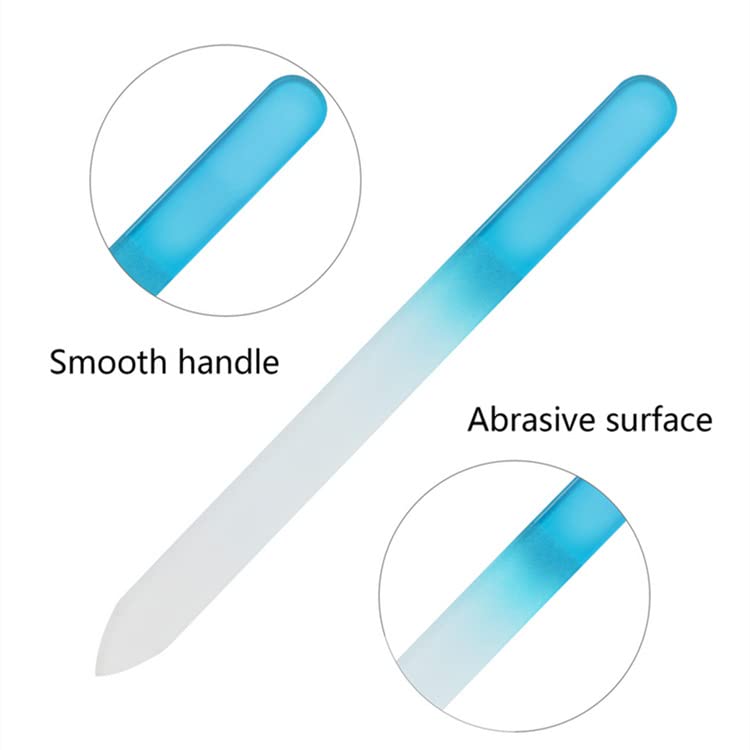 Aoshang 3 Pack Glass Nail File, Crystal Double Sided Finger Nail Files