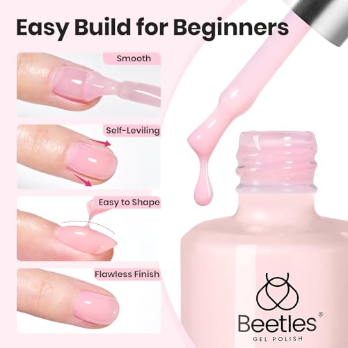 Beetles Jelly Pink Builder Nail Gel, TPO & HEMA-Free with Nail Art Brush - color: Z - Jelly Pink