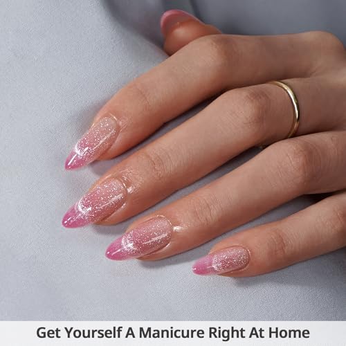 BTArtbox Press On Nails, Pink Almond French Tip Nails, 30Pcs Full Kit - color: A1-Rosy Dew