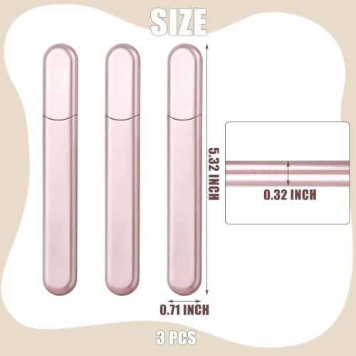 LNAUJS Glass Nail File 3 Pack, Etched Fingernail File with Rose Gold Storage Case