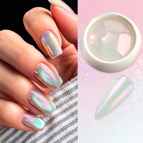 8 Jars Mermaid Pearl Chrome Powder for Nails - color: F-335 Set