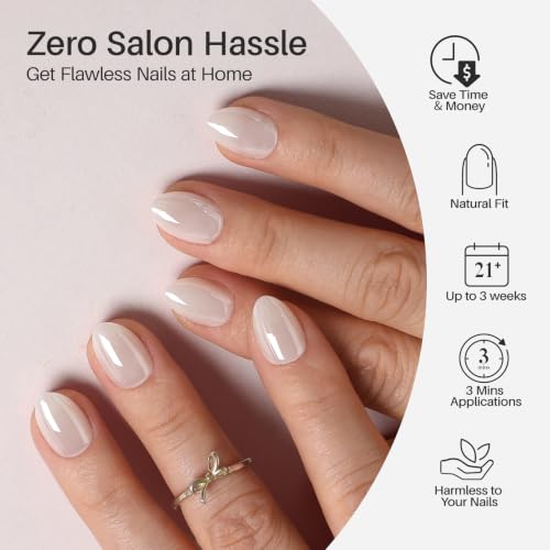 SHANGMENG Halloween Press on Nails, Extra Short Almond White Chrome Nails - color: White Mirror
