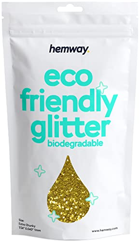 Hemway Biodegradable Glitter Gold 3.5oz Eco Friendly Extra Chunky - color: Gold, size: Extra Chunky (1/24" 0.040" 1mm)
