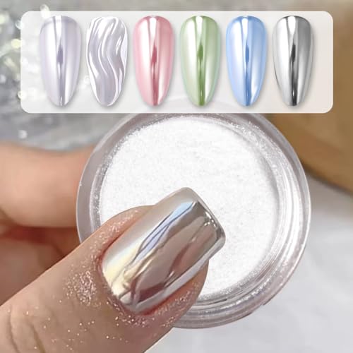 BORN PRETTY Silver Chrome Nail Powder Super Glossy Mirror Effect - color: Color 6