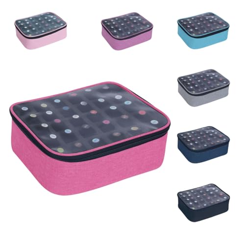 Small Clear Nail Polish Organizer Holds 30 bottles(15ml-0.5fl.oz) Nail Polish Case Multifunctional Nail Polish Bag organizer, Cosmetic Travel Makeup Cases for Women Rose Red - color: Rose Red, size: 1Pcs-30 bottles