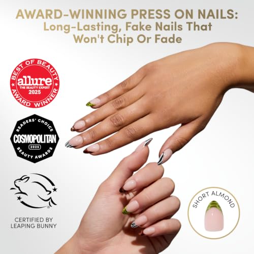 Glamnetic Press On Nails - Short Almond, Glossy Fake Nails 30 Pc Full Kit - color: 4 The Glamsquad