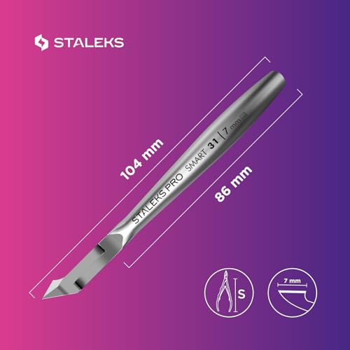 STALEKS PRO SMART 31 Cuticle Nippers, 7 mm, Inclined Edges with Heel - size: 7mm