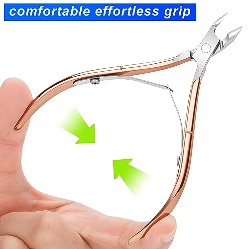 4 Pack Professional Cuticle Nippers, Rose Gold Nail Trimmer & Cutter - color: Rose Gold