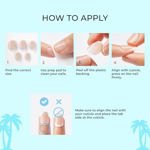 Kiss Impress No Glue Mani Press On Nails, Design, 'Sol', Pink, Medium Size, Coffin Shape, Includes 30 Nails, Prep Pad, 1 Manicure Stick, 1 Mini File