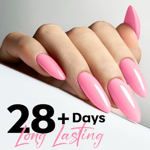 modelones Pink Gel Nail Polish Hot Pink Peach Valentine Gel Nail Polish - color: A1-Baby Pink Solid