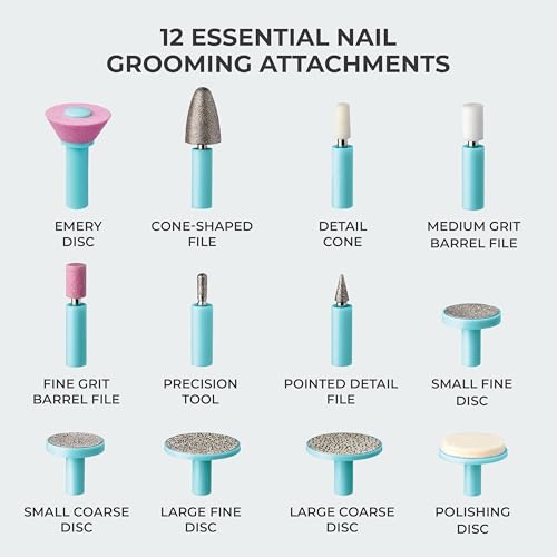 Kiss Professional, Electric Nail Drill/Electric Nail File & Nail Dryer System, Includes 12 attachments, Cuticle Pusher, A/C Adapter, Storage case - size: 15 Piece Set