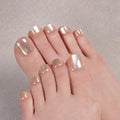 Nail Reformation Press On Toenails, Champagne Short Square Fake Toe Nails - color: Moonstone Shimmer