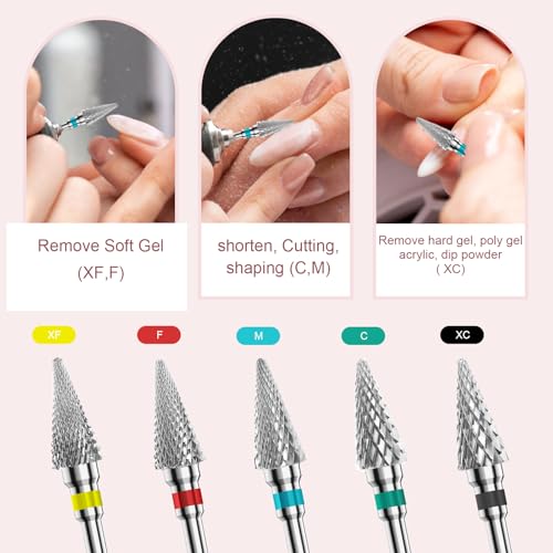 3/32" Clean Umbrella Carbide Cuticle Cleaner Bit for Nail Prep, 2-Pack - color: 031 Silver, size: M