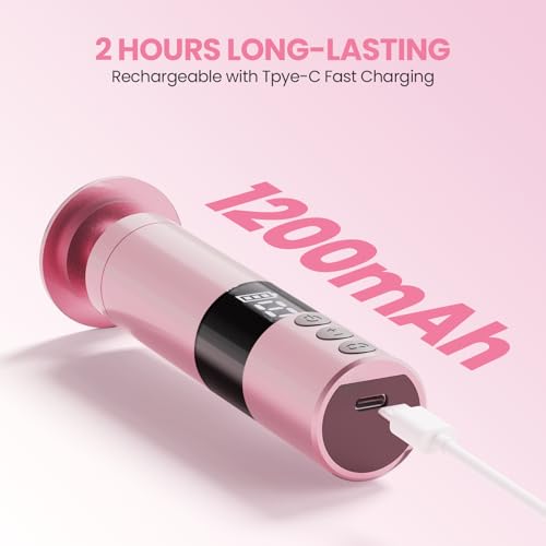2-in-1 Electric Callus Remover for Feet Professional Pedicure Manicure Tool - color: Pink 9 Speed