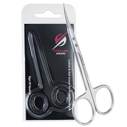 Cuticle Scissors – Extra Fine Curved Stainless Steel Blades for Precise Cuticle, Eyebrow & Nail Trimming – Professional Manicure & Pedicure Scissors for Women & Men (SS-CSS-07) - color: Ss-css-07