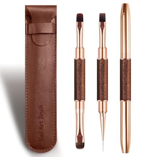 Builder Gel Brush - Nail Art Brushes for Polygel, 2Pc Double-Ended