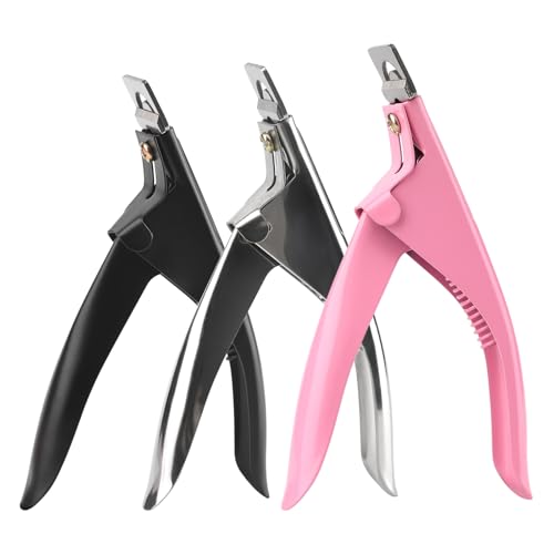 3 Pieces Acrylic False Nail Clippers, Stainless Steel Tip Cutters