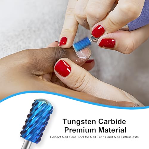 3/32" Large Smooth Barrel Safety Nail Drill Bit for Gel & Acrylic Removal - color: Blue, size: 3XC