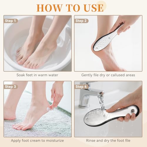 Dual-Sided Foot File Callus Remover (1 PCS), Metal Foot Scraper - color: Black