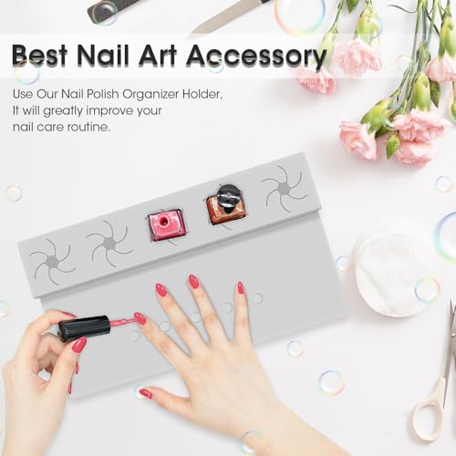 Nail Polish Holder, 2 in 1 Silicone Hand Rest Mat -Grey - color: Grey