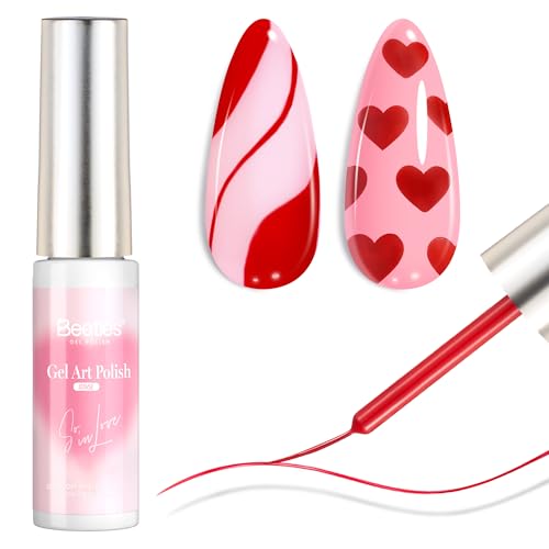 Beetles Red Gel Liner Nail Polish 7ml French Tip Gel Nail Polish - color: C - Red-1-2