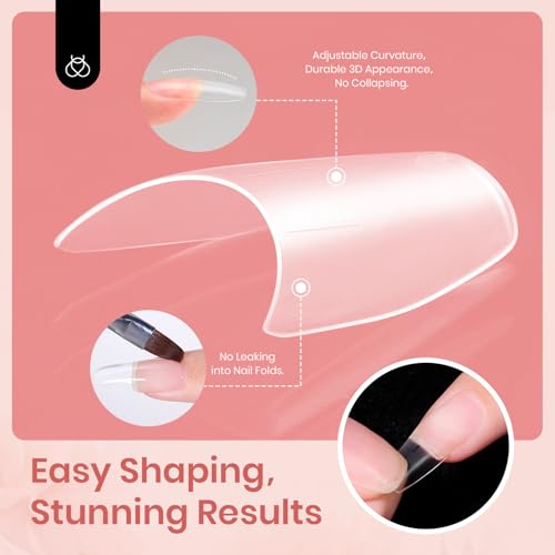 Beetles Poly Extension Gel Kit 3 Colors Nude Clear White With Nail Tips - color: 0-Pristine Grace