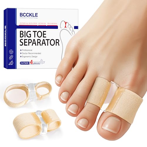 Big Toe Separators, 2-Loop Soft Gel Toe Spacers, 3 Sizes, Washable - color: Beige, size: M:MEN 6.5-9/WOMEN 9.5-11