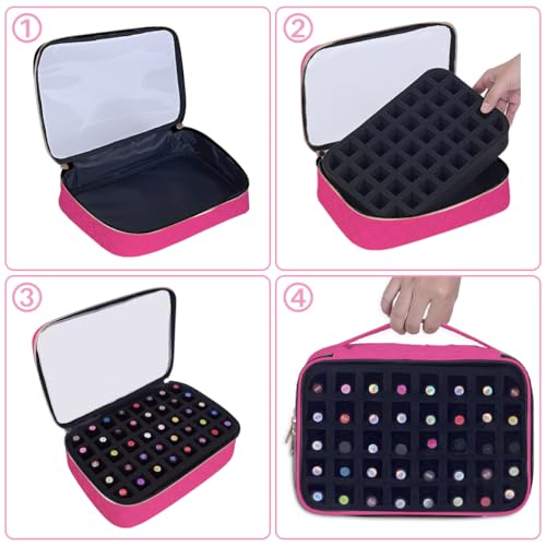 2 Pcs Small Clear Nail Polish Organizer Holds 80 Bottles Nail,RoseRed - color: RoseRed-Clear-2 pcs