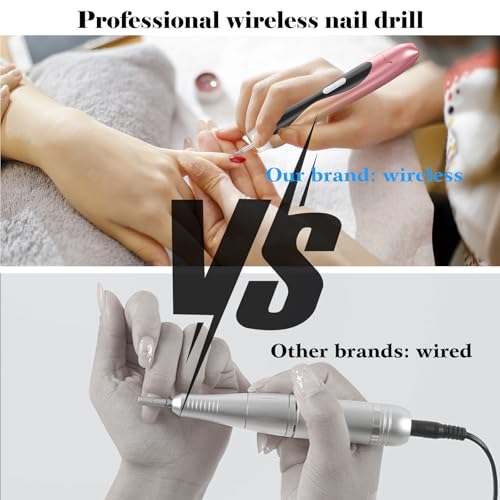 Cordless Nail Drill, Electric Efile Nail Drill with 6 Drill Bits