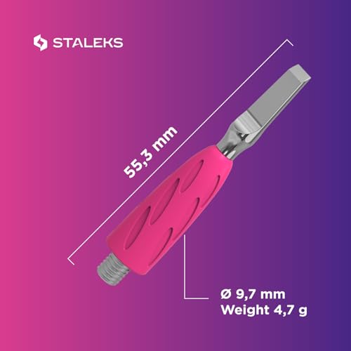STALEKS PRO UNIQ Combo Straight Blade Cuticle Pusher Tip, Replaceable Part - size: for manicure, style: straight blade