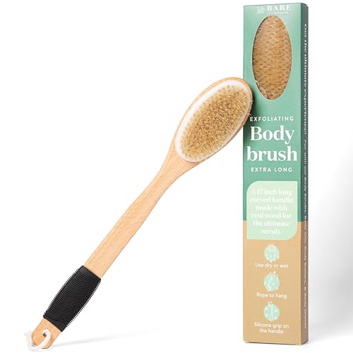Bare Botanics 17" Extra Long Dry Body Brush - Medium Firmness Back Scrubber - size: 17-inch