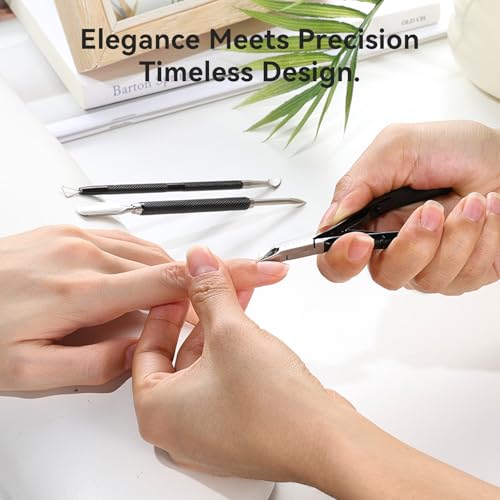 Makartt 3-Pack Black Cuticle Nipper Set, Pusher & Nail Trimmer - size: Black-3pcs
