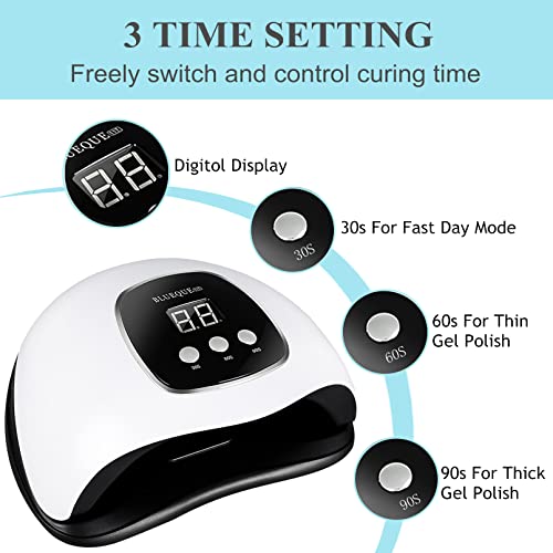 BIGBEAR UV Light for Nails,UV LED Nail Lamp for Gel Polish, Fast Nail Dryer - color: With Kit (White)