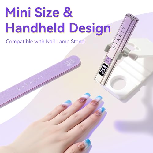 Makartt Handheld Mini UV Nail Lamp Flash Cure for Gel-X Tips & Nail Glue - color: Gradient Purple