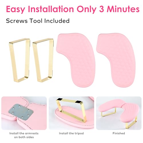 Arm Rest for Nails Tech, BORNBYME Update PU Leather Fish Pattern U-shaped Hand Nail Stand Rest for Manicure, Pink - color: Pink