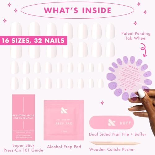 Olive & June Effects Super Stick Press-On Nails, Cloud Chrome, Extra Short (Pack of 12) - color: Cloud Chrome (Pack of 12)