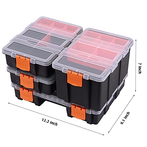 Makitoyo MP009 Hardware & Parts Organizers Versatile and Durable Storage Toolbox, 4PCS Set