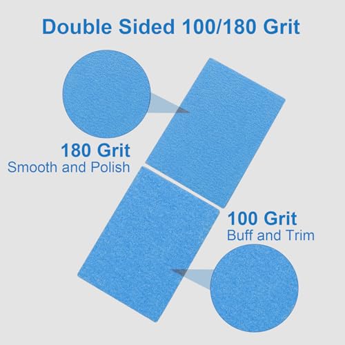 Nail Buffers (50 Pack), mini Buffer Block Nail File for Acrylic Nails and Natural Nails, 100/180 Grit Nail Buffer Block Bulk Buffing Blocks for Nail Buff Professional Manicure File Blocks Set Blue - size: 50 Pcs Mini 100/180 Grit Blue